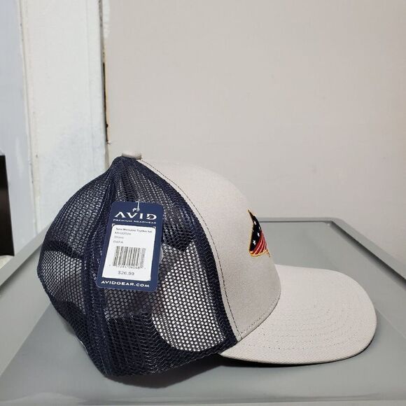 Avid Tuna Mericana Trucker Hat / Cap Adjustable Snapback MH32006 Gray/Navy Blue - Picture 5 of 10